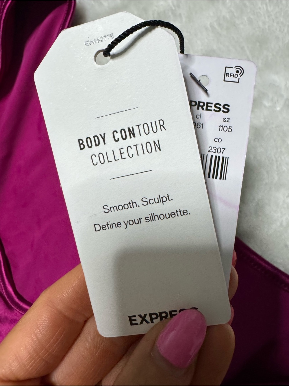 NWT- EXPRESS Body Contour Satin Long Sleeve Corset top - Picture 5 of 13